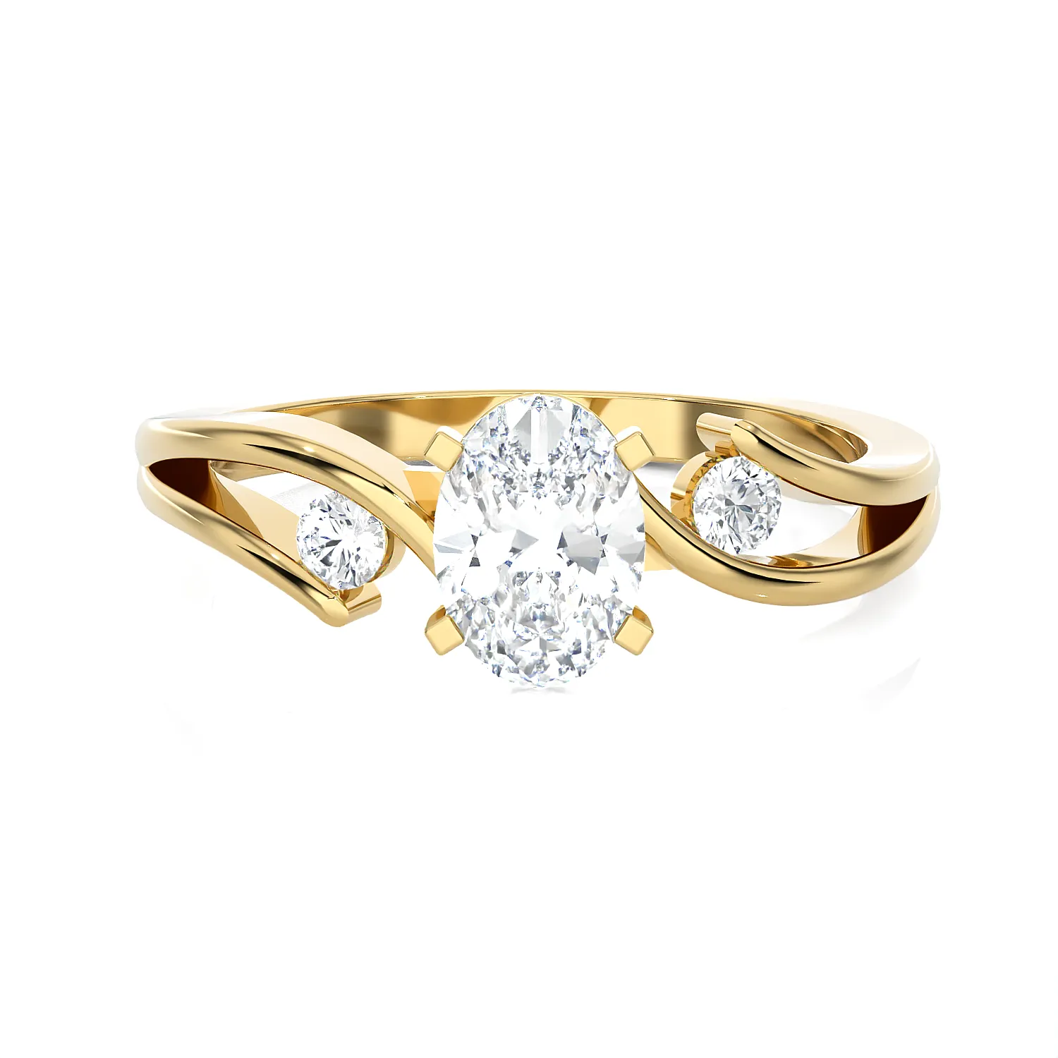 7/8 ctw Round Three Stone Lab Grown Diamond Ring