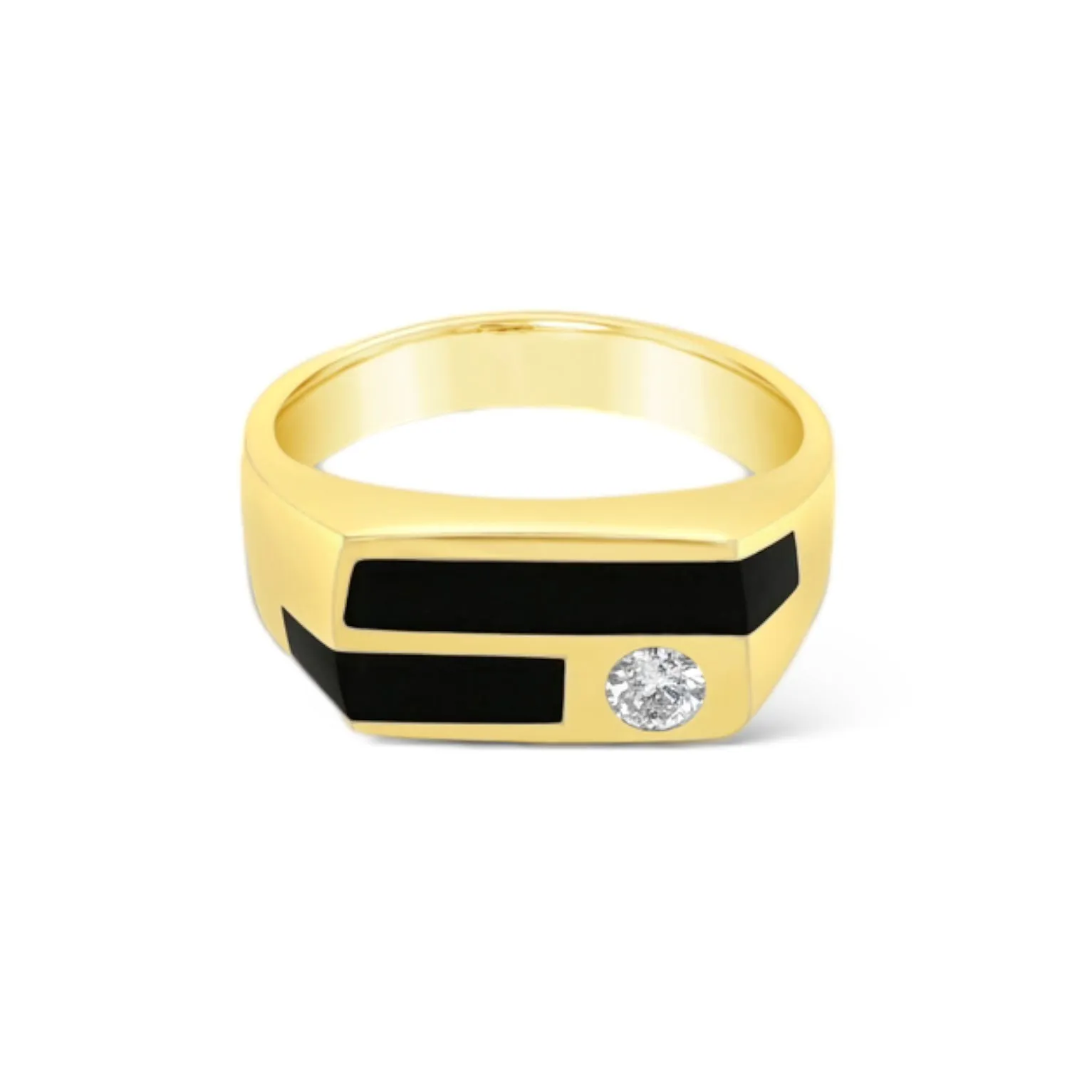 Black Onyx & Diamond Men's Ring