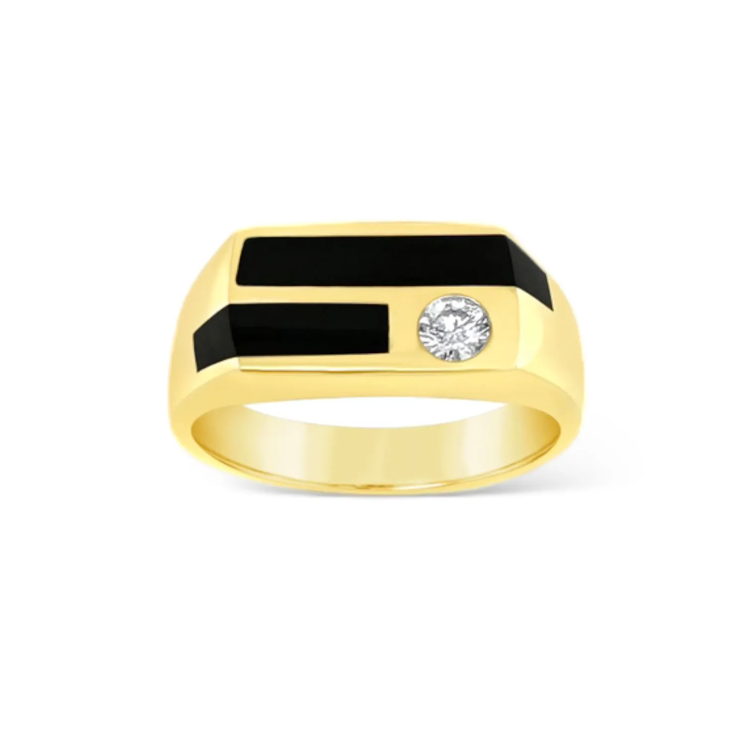 Black Onyx & Diamond Men's Ring