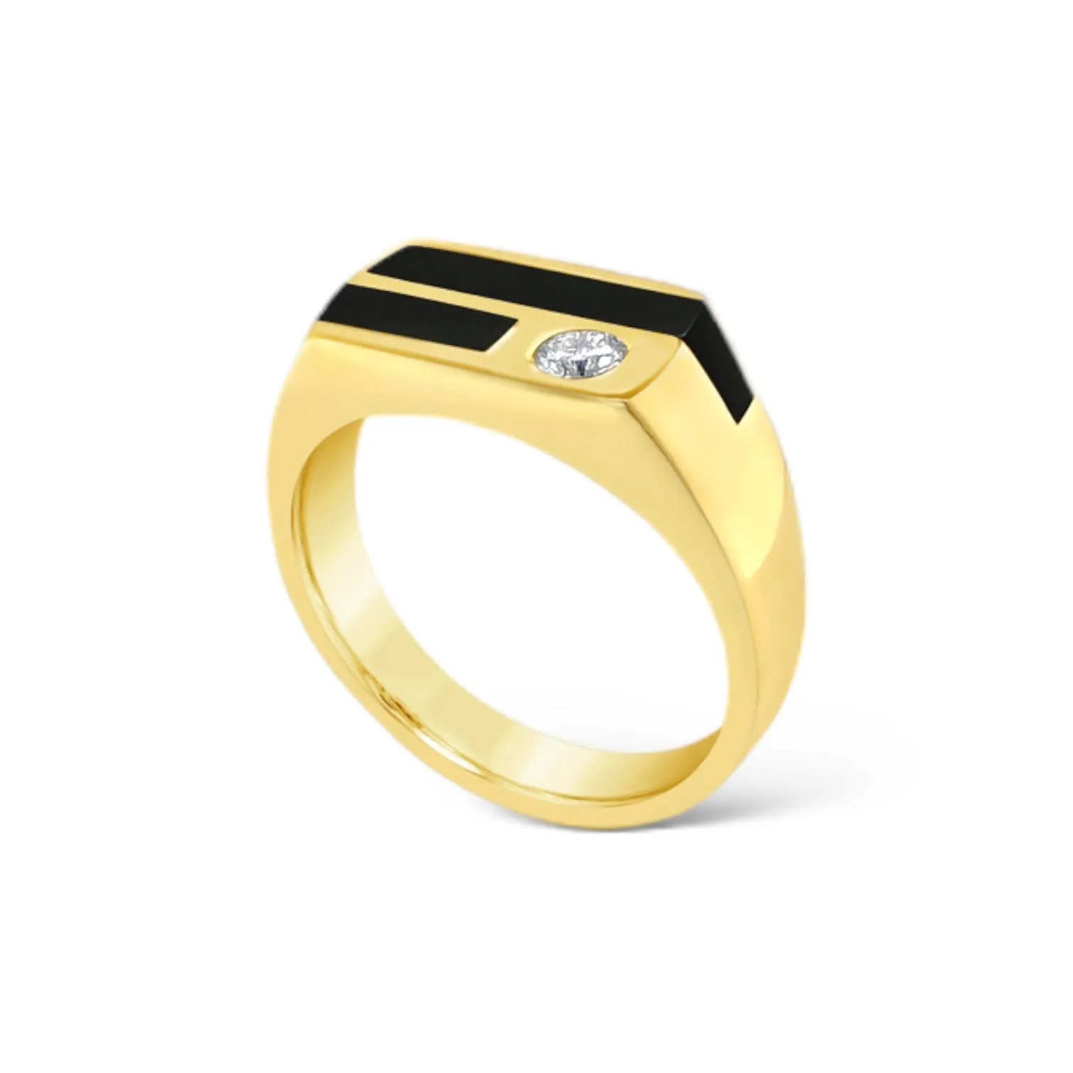 Black Onyx & Diamond Men's Ring