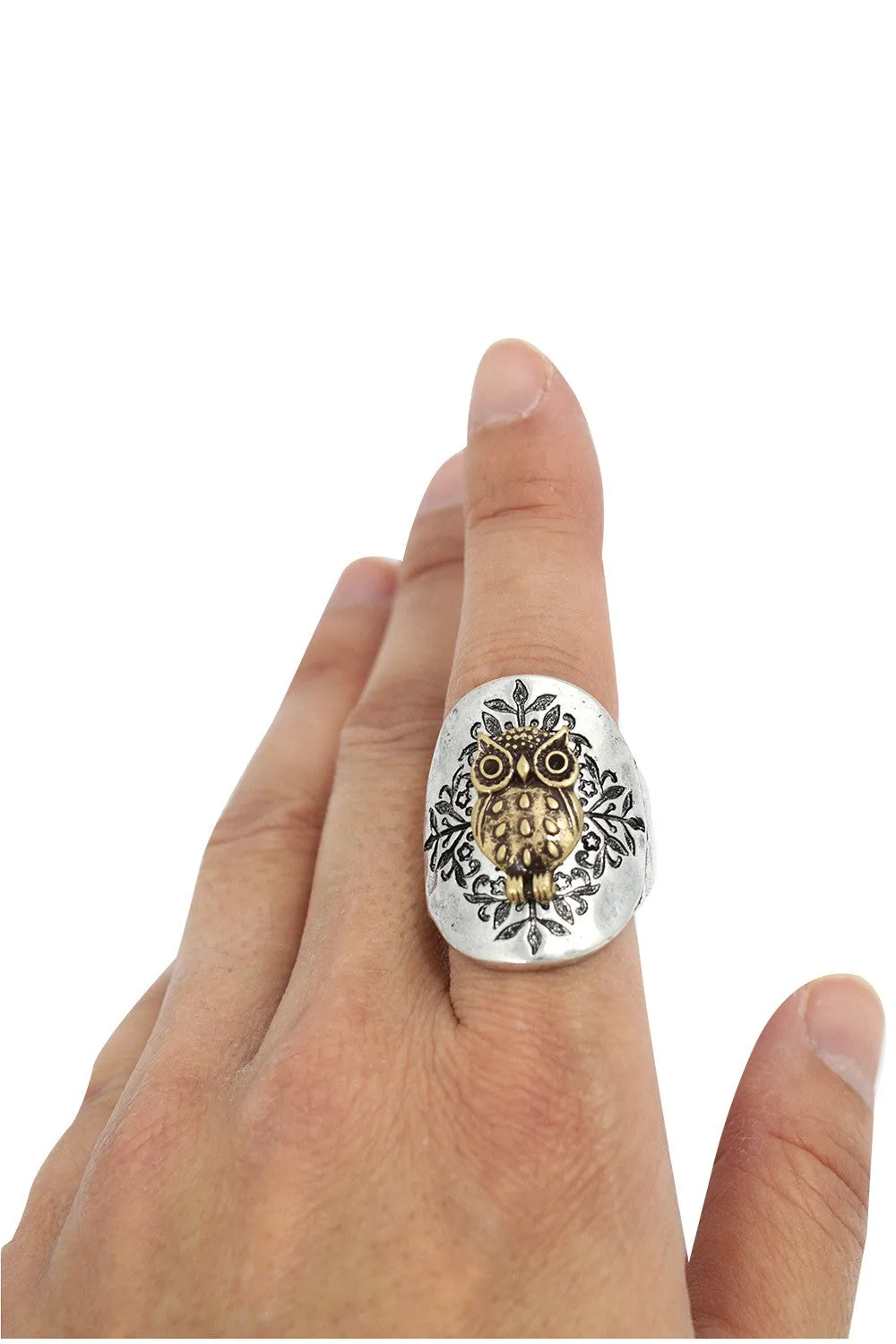 Bohemian Forest Owl Fashion Ring