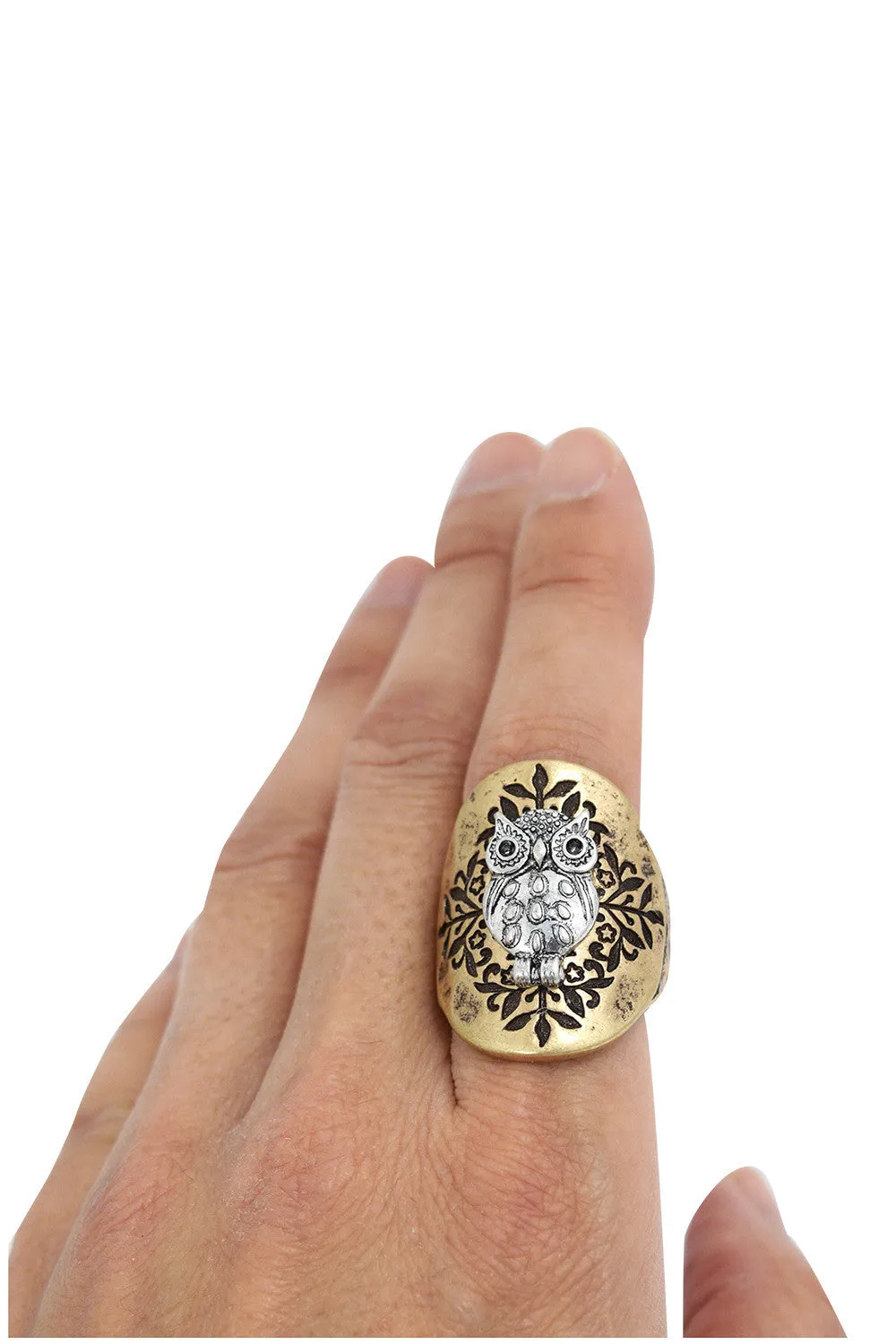 Bohemian Forest Owl Fashion Ring