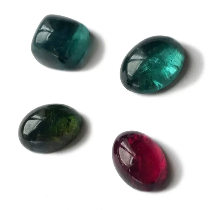 Custom | Bezel Set Ring, 18k Gold   Cabochon Tourmaline