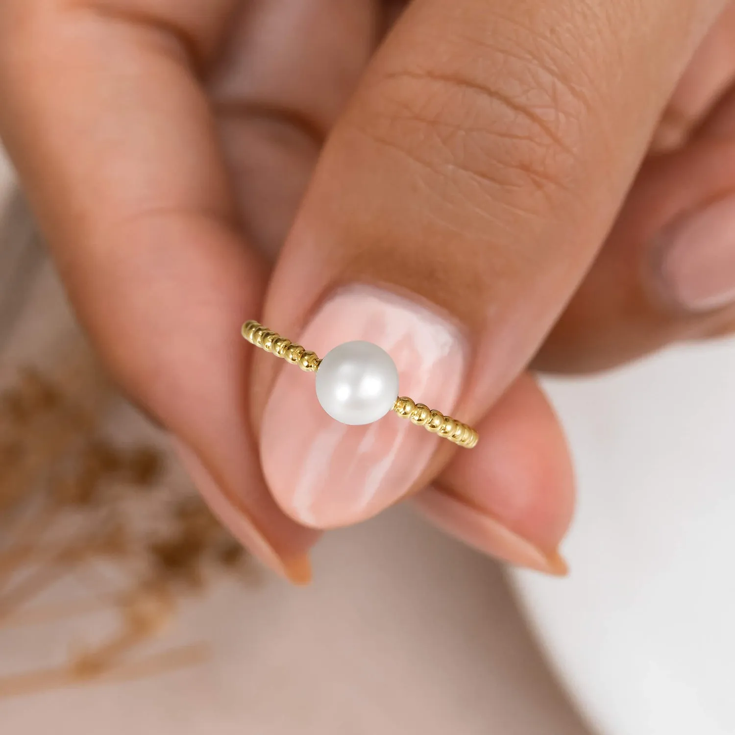 Freshwater Pearl Twisted Rope Ring