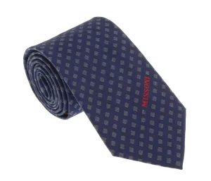 Missoni U5571 Purple Geometric Pure Silk Tie