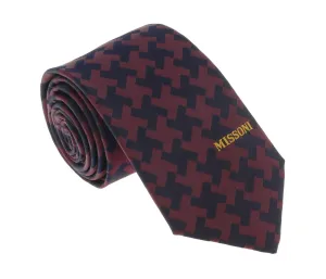 Missoni U5575 Maroon/Black Geometric Pure Silk Tie