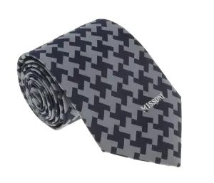 Missoni U5575 Silver/Navy Geometric Pure Silk Tie