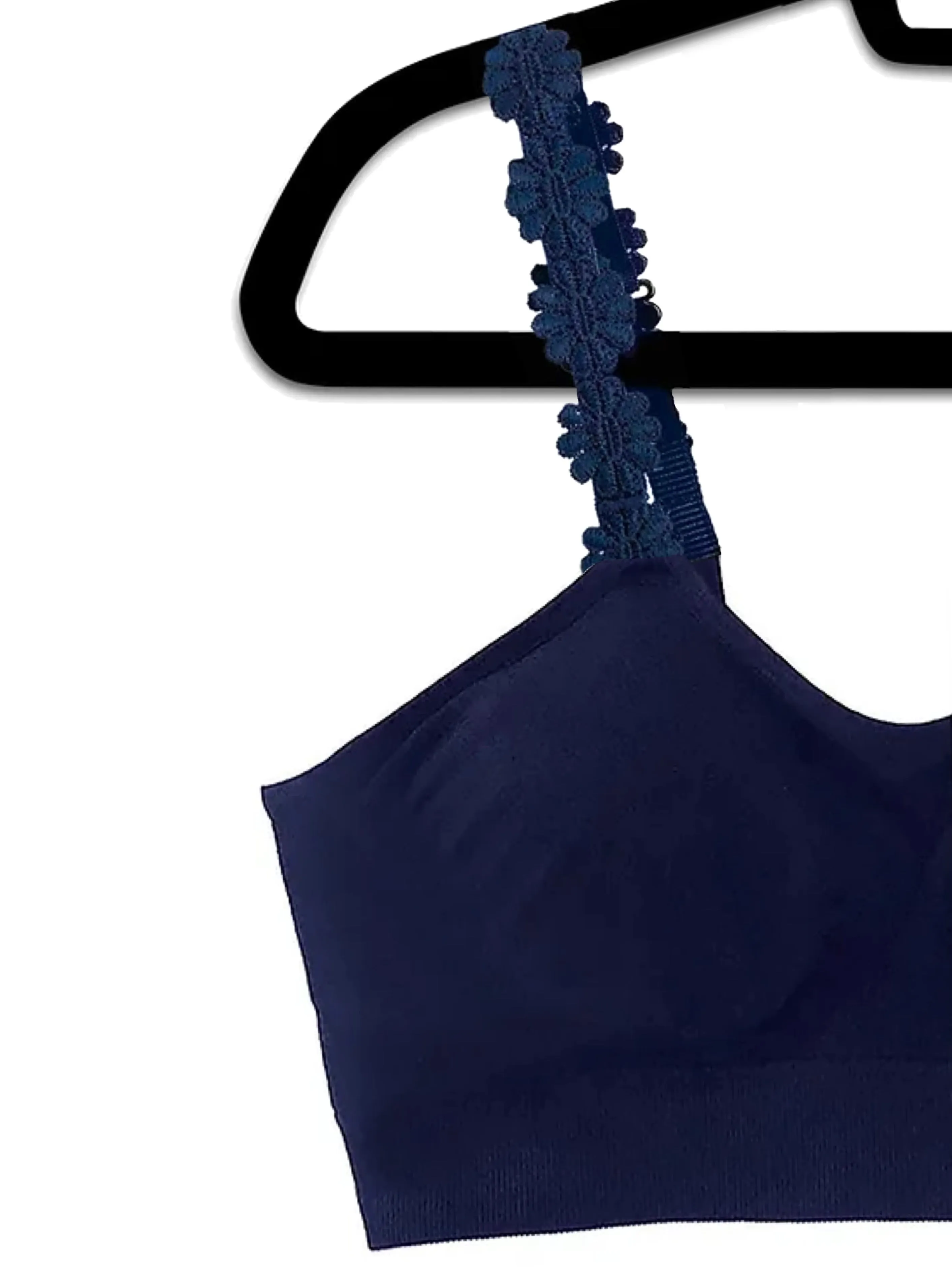 Navy Basic Bra Navy Flower Strap