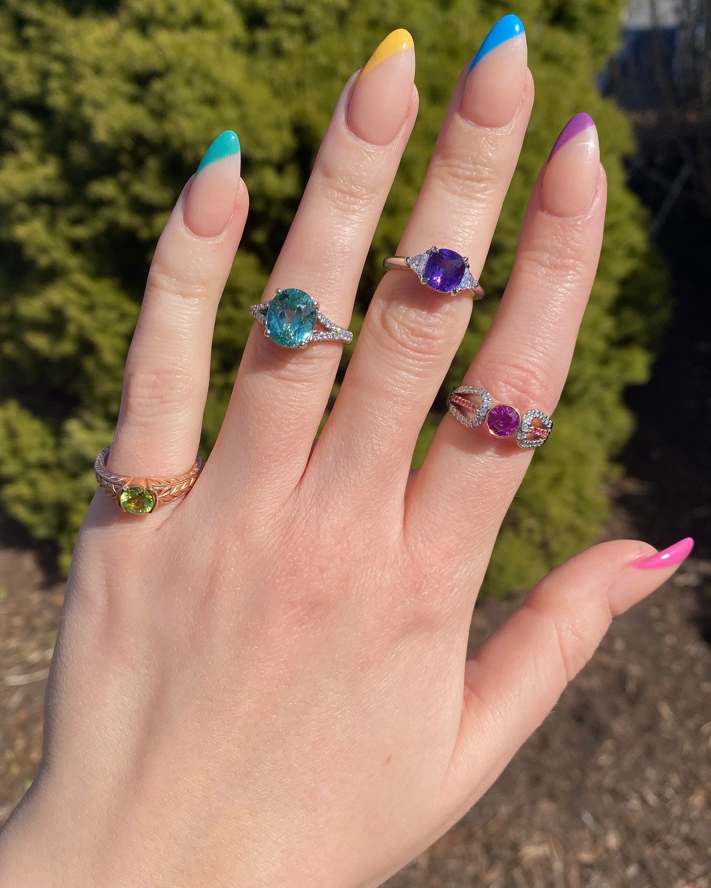 Pink Sapphire & Diamond Ring