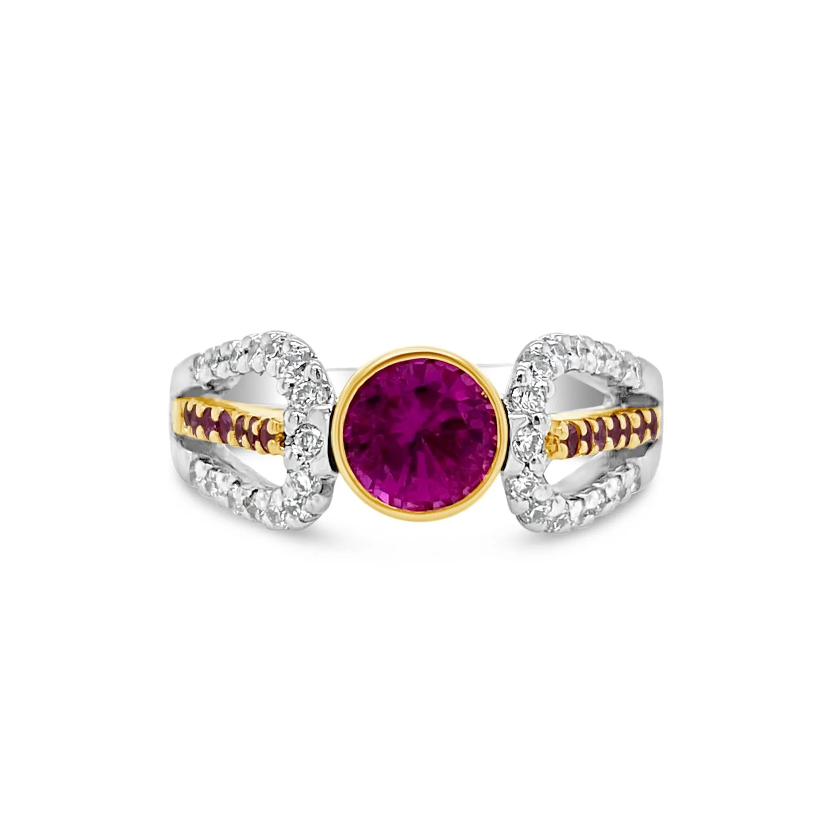 Pink Sapphire & Diamond Ring