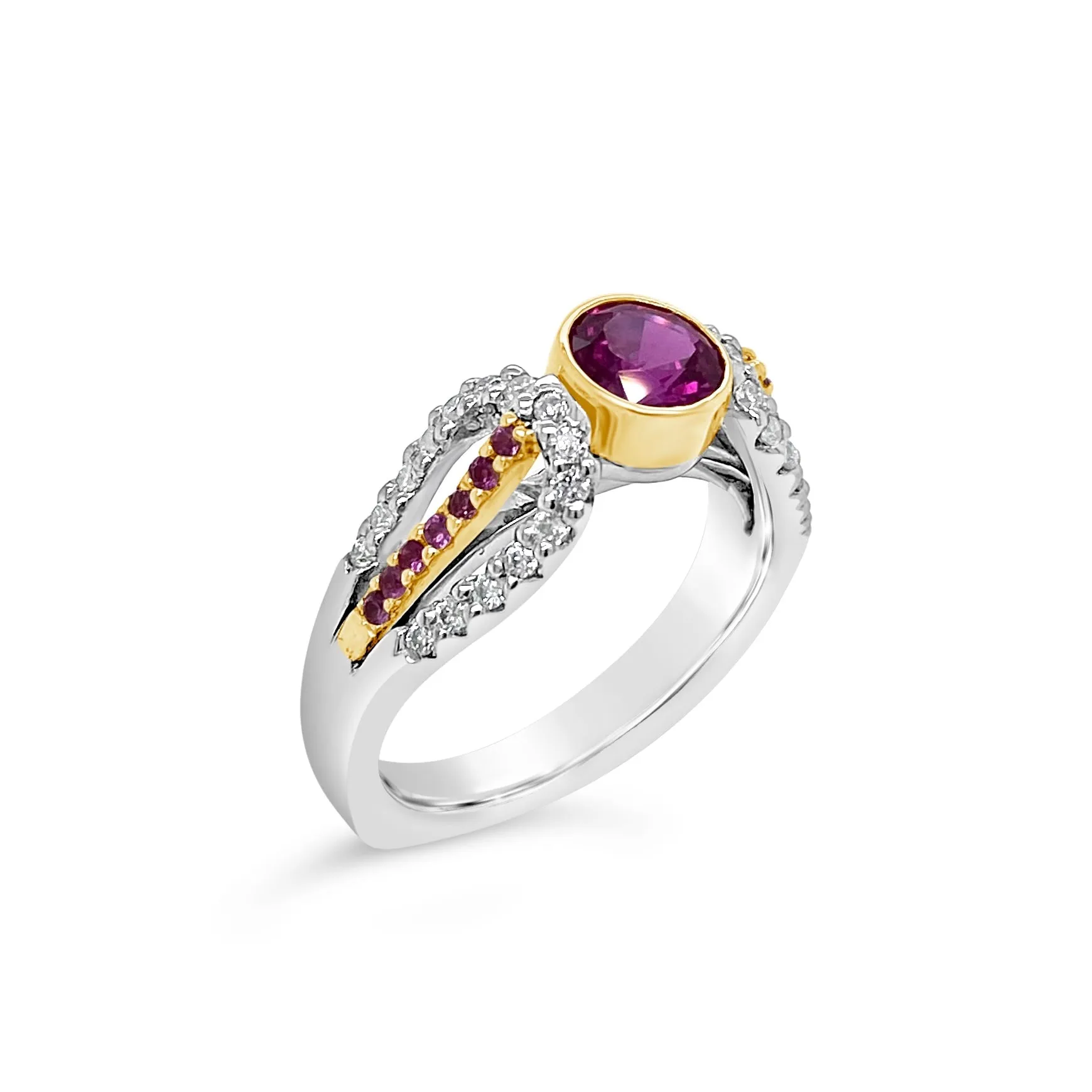 Pink Sapphire & Diamond Ring