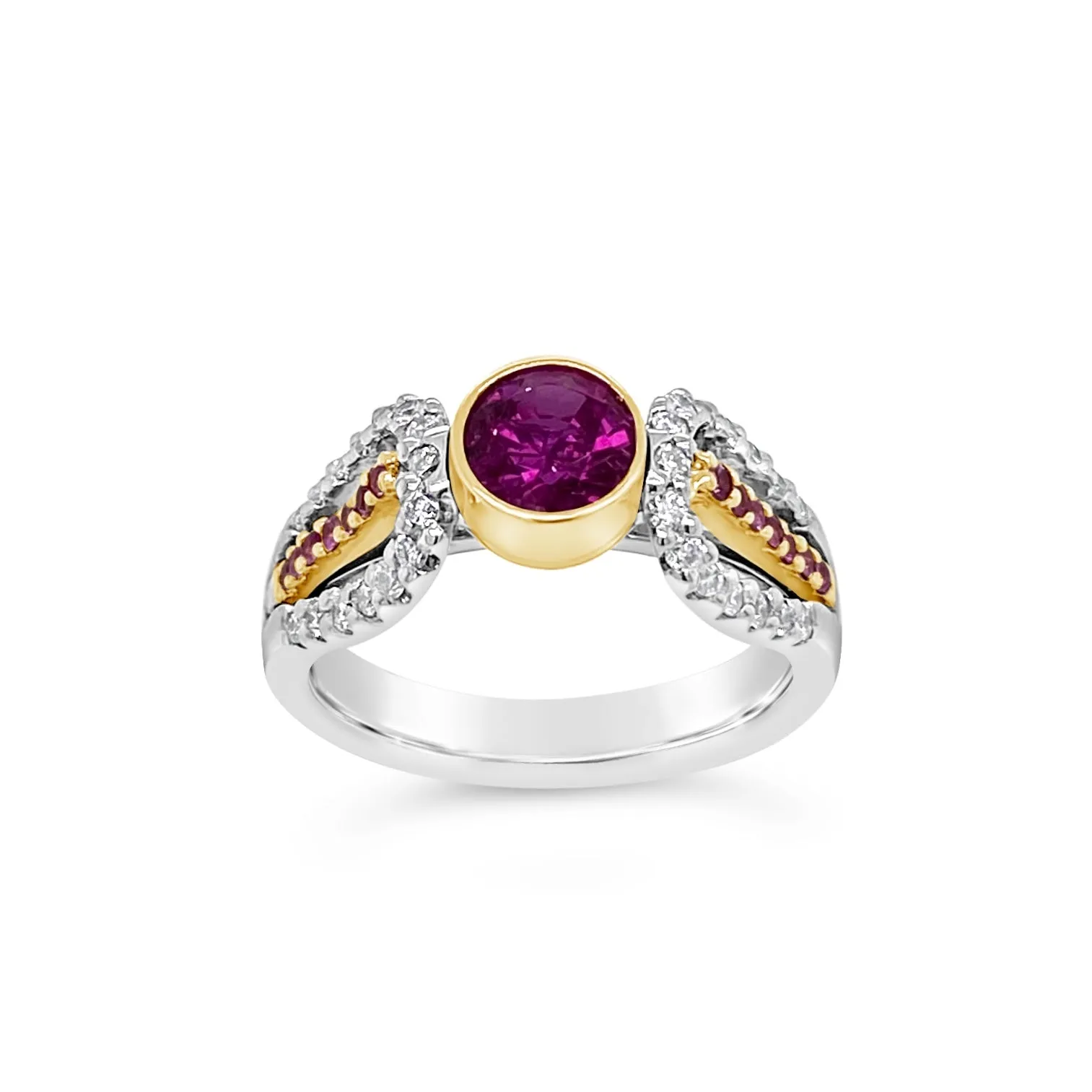 Pink Sapphire & Diamond Ring
