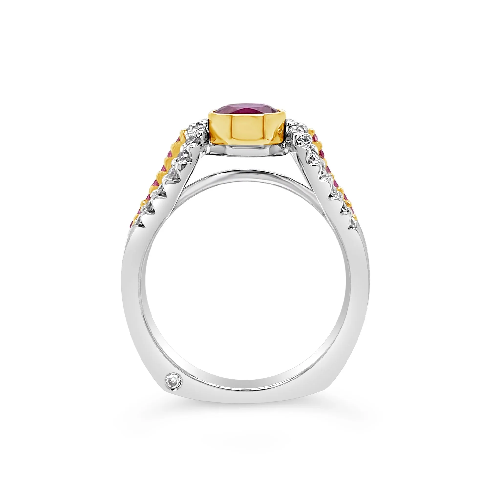 Pink Sapphire & Diamond Ring
