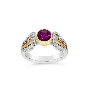 Pink Sapphire & Diamond Ring