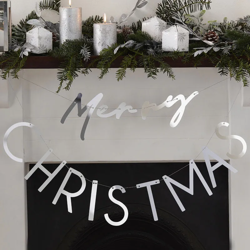 Silver Acrylic Merry Christmas Bunting