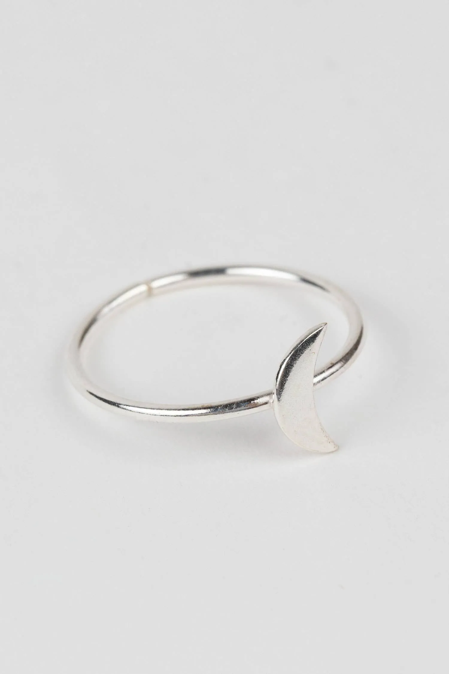 Silver Crescent Moon Ring