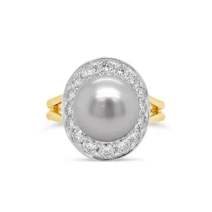South Sea Pearl & Diamond Ring