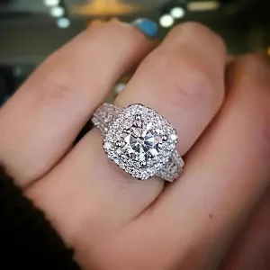 Sparkling Classically Simple Synthetic Gemstone Ring