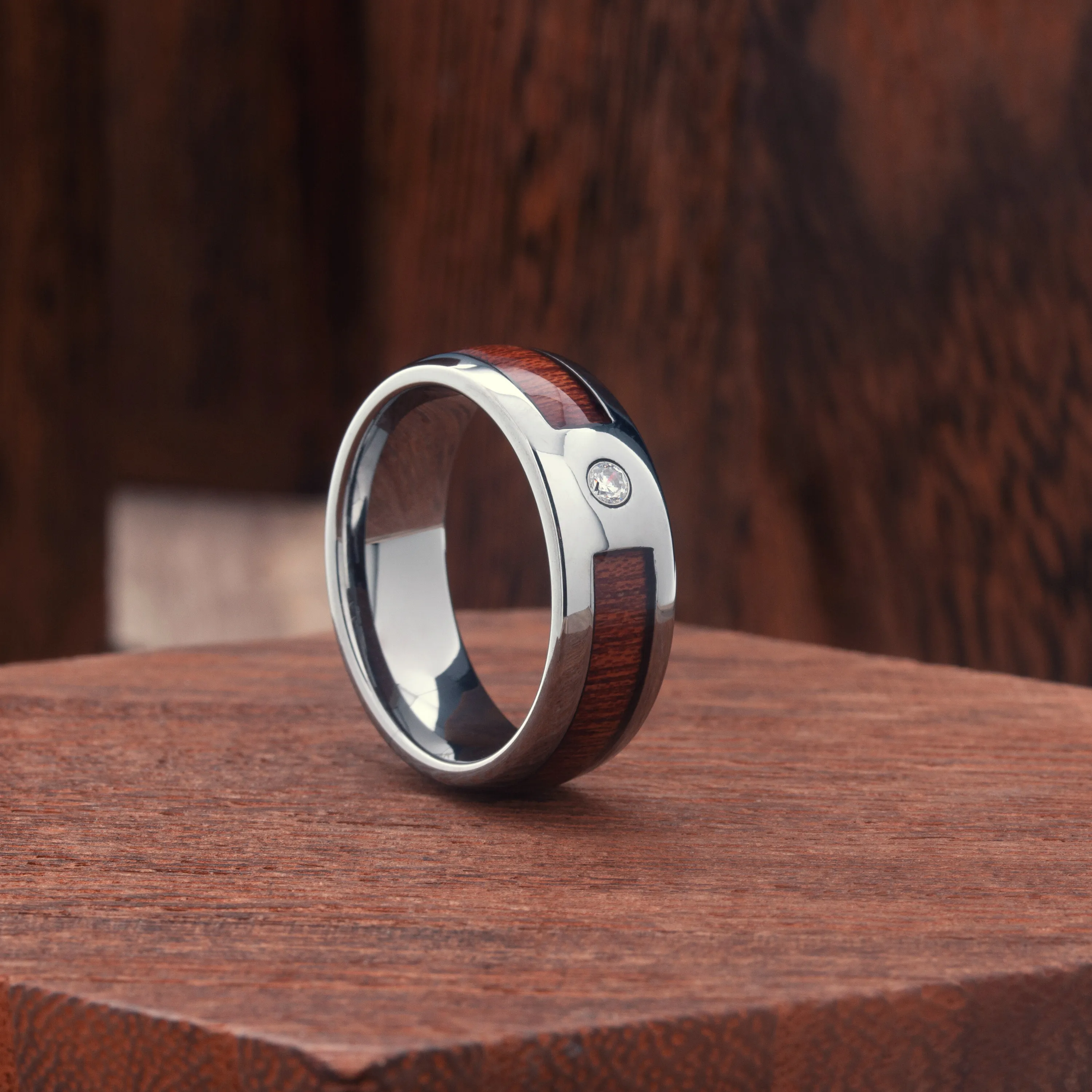 Woodland Diamond (CZ) Forest (8mm Width)