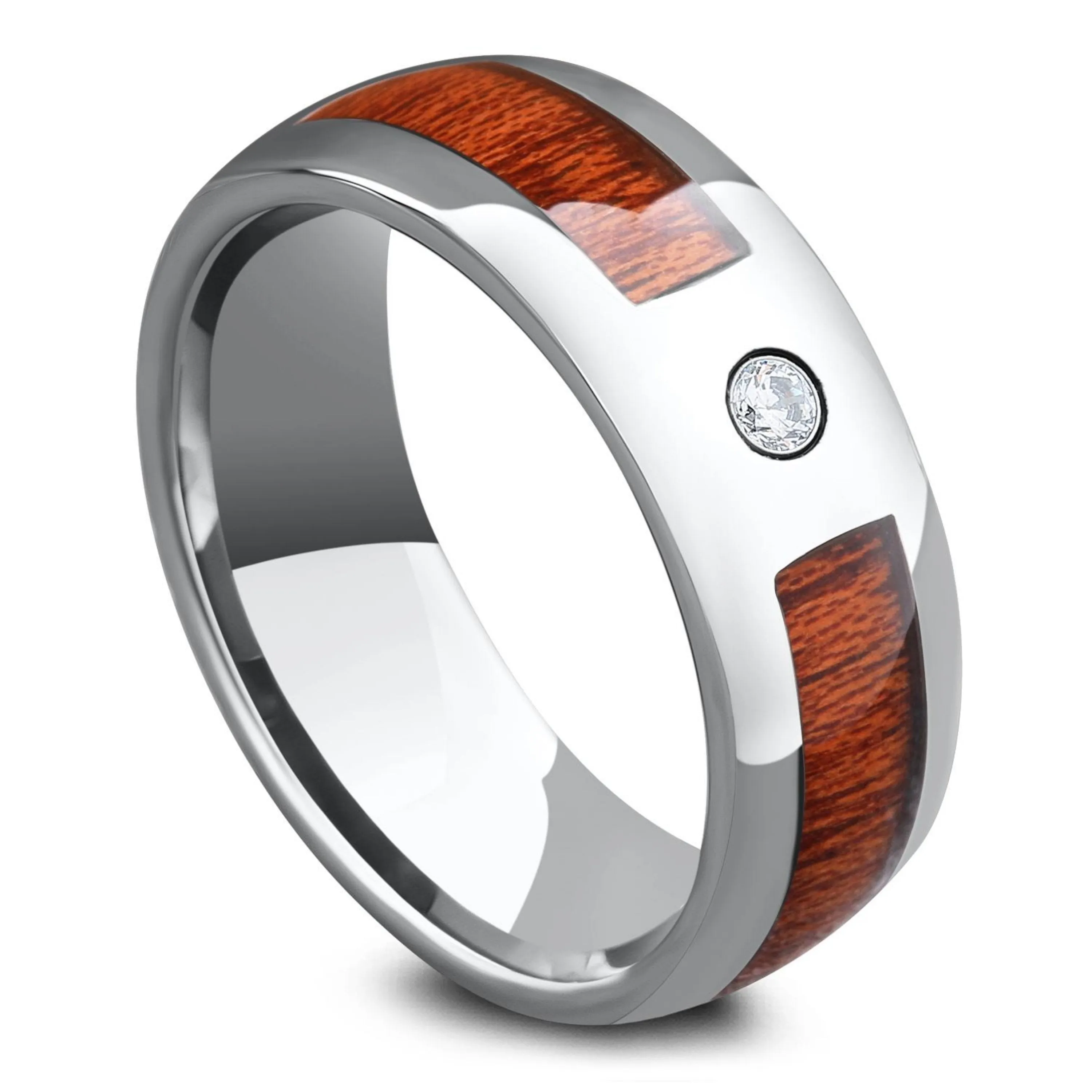 Woodland Diamond (CZ) Forest (8mm Width)
